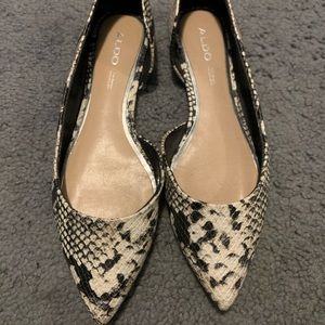 Snakeskin flats